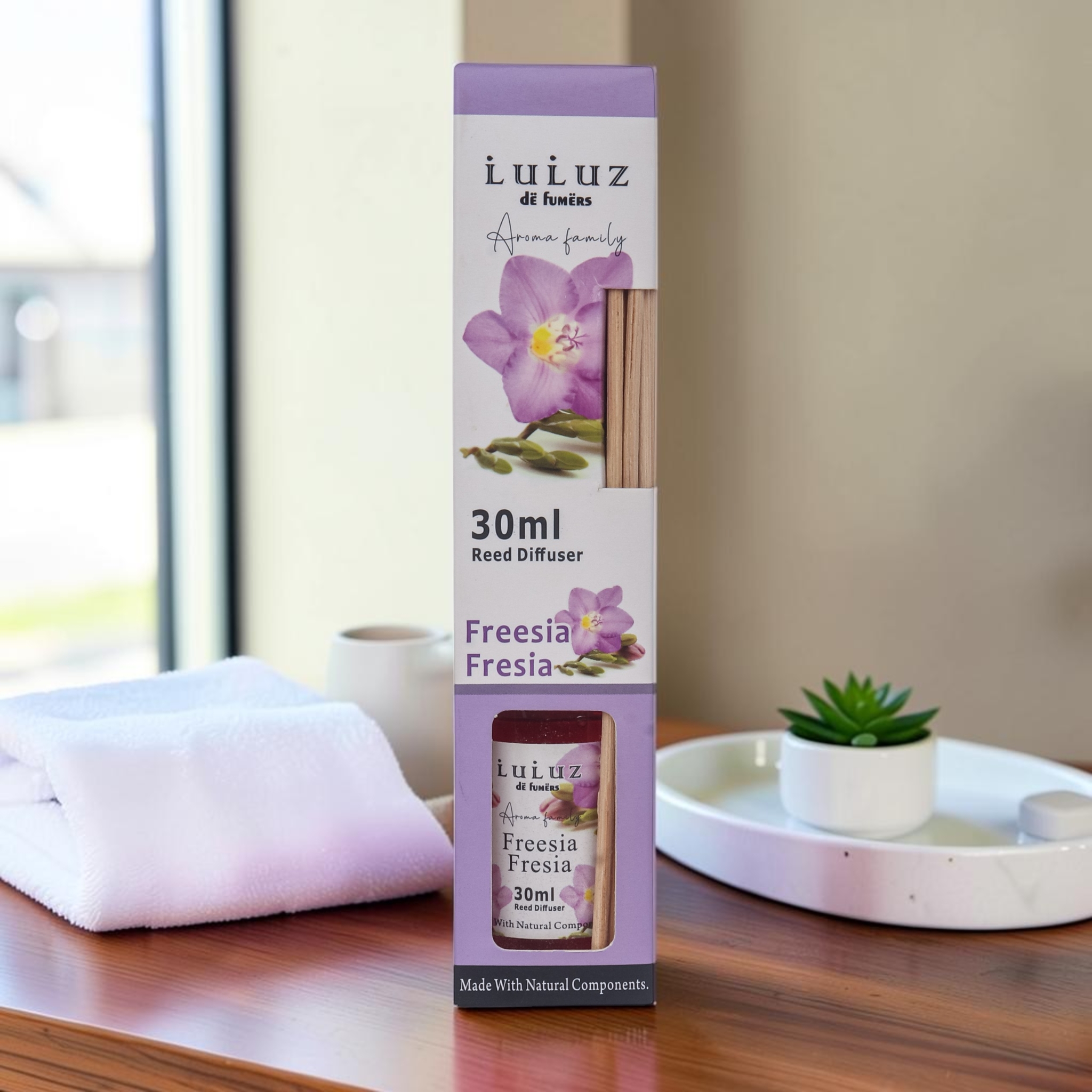 Freesia Reed Diffuser 30ml | Fresh Floral Luxury Home Fragrance – Qyaq - Image 4