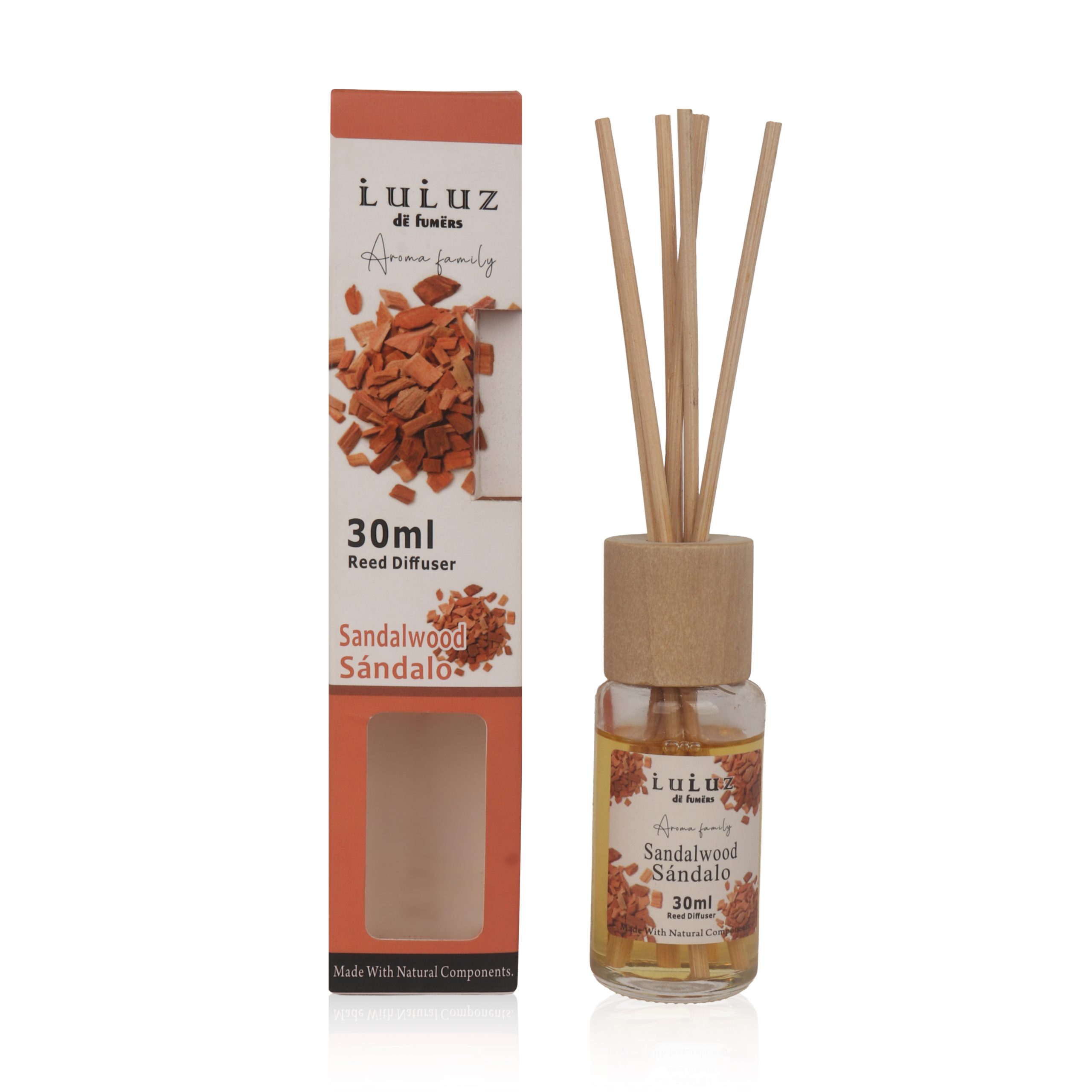 Sandalwood Reed Diffuser 30ml | Creamy Woody Home Fragrance – Qyaq